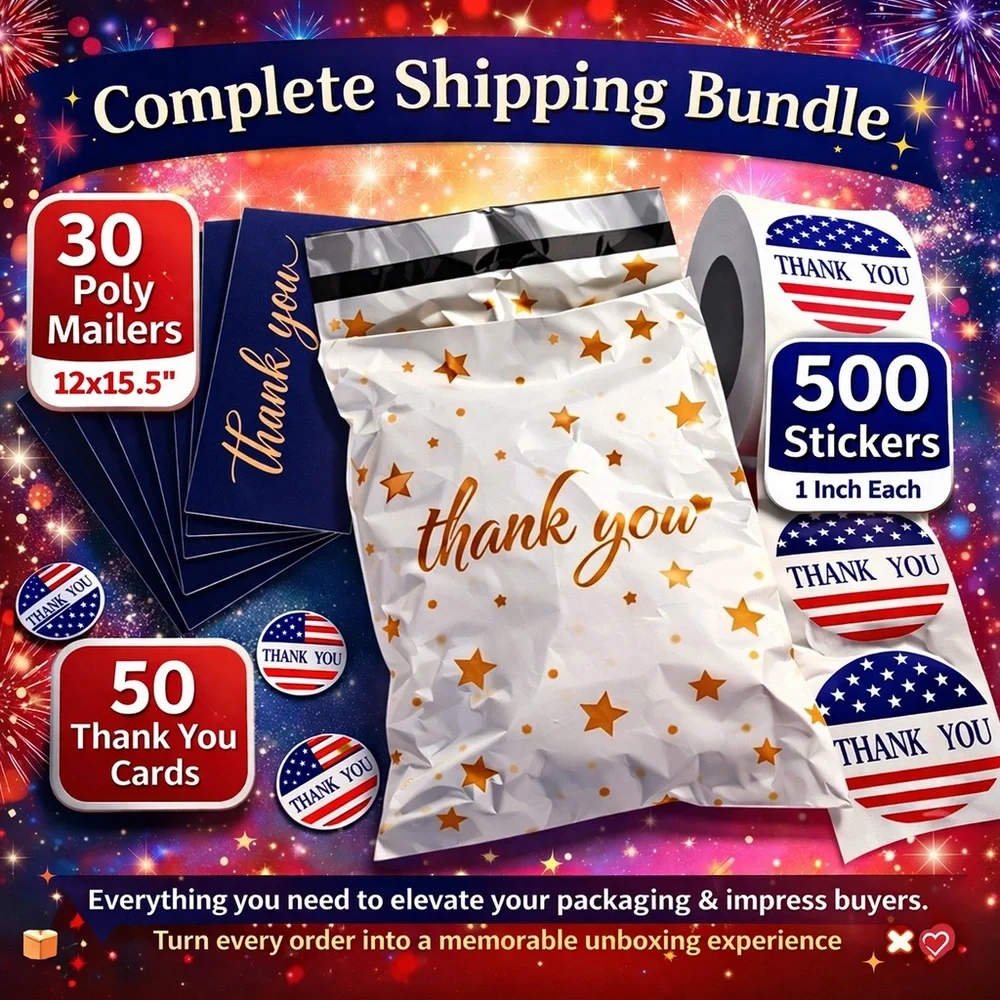 30 Large Poly Mailers, 50 Cards & 500 Stickers Bundle + 4 Customer Gifts 🎁 - Picture 13 of 13